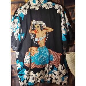Hawaiian Hula Girl Aloha Floral Mens Medium
